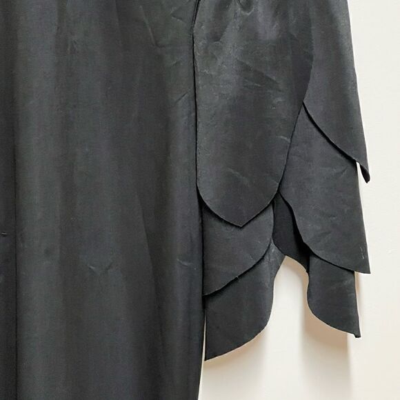 NWOT WHY Dress Black Tulip Petal Sleeve Scuba MIDI Dress Sz M - Picture 6 of 8